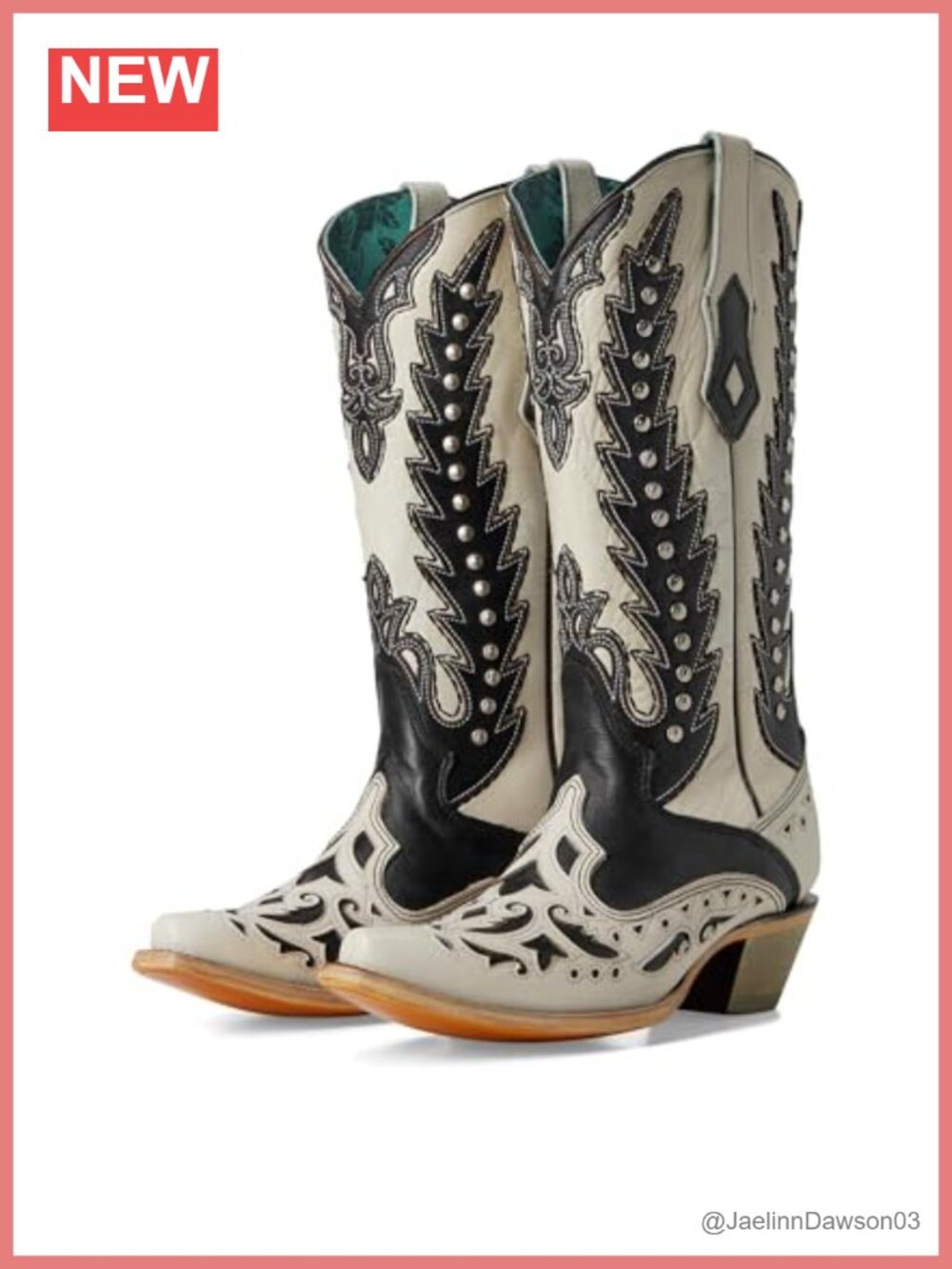 Corral Embroidered Studded Snip Toe Pull On Mid Calf Western Boots